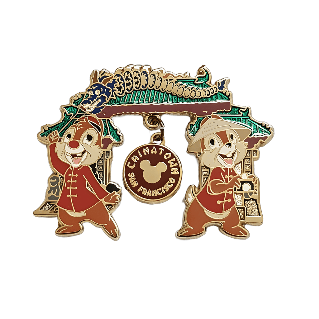Chip and Dale in Chinatown San Francisco Disney pin