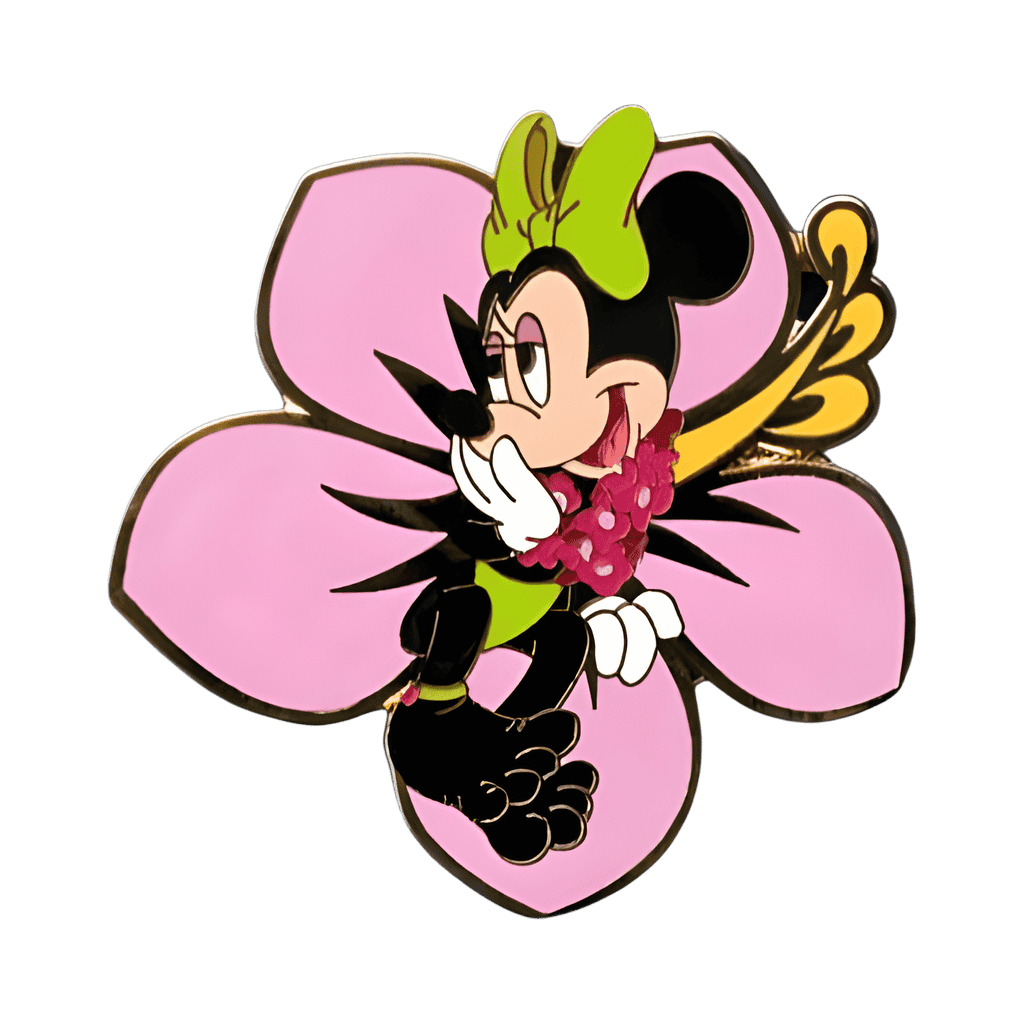 Minnie Mouse on a Pink Flower Disney pin