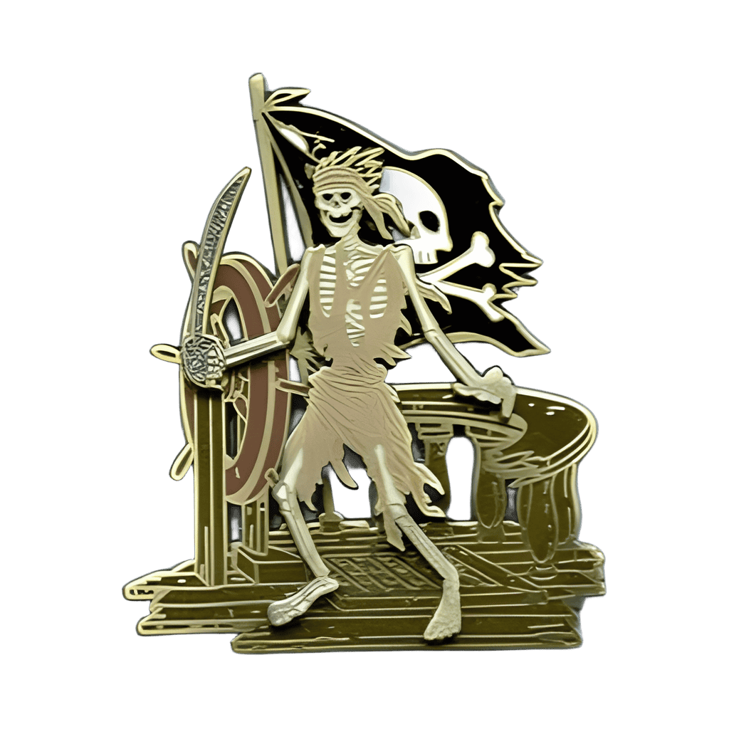 Skeleton with Ship Wheel Disney pin