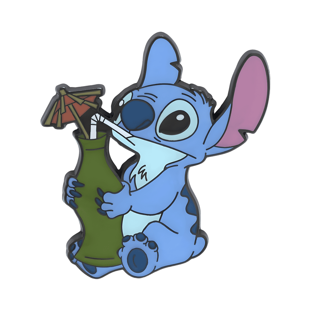 Stitch with drink Disney pin