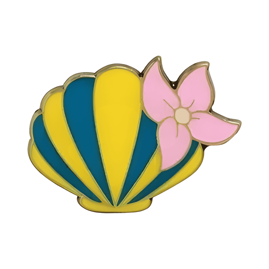 Flounder clam shell Disney pin