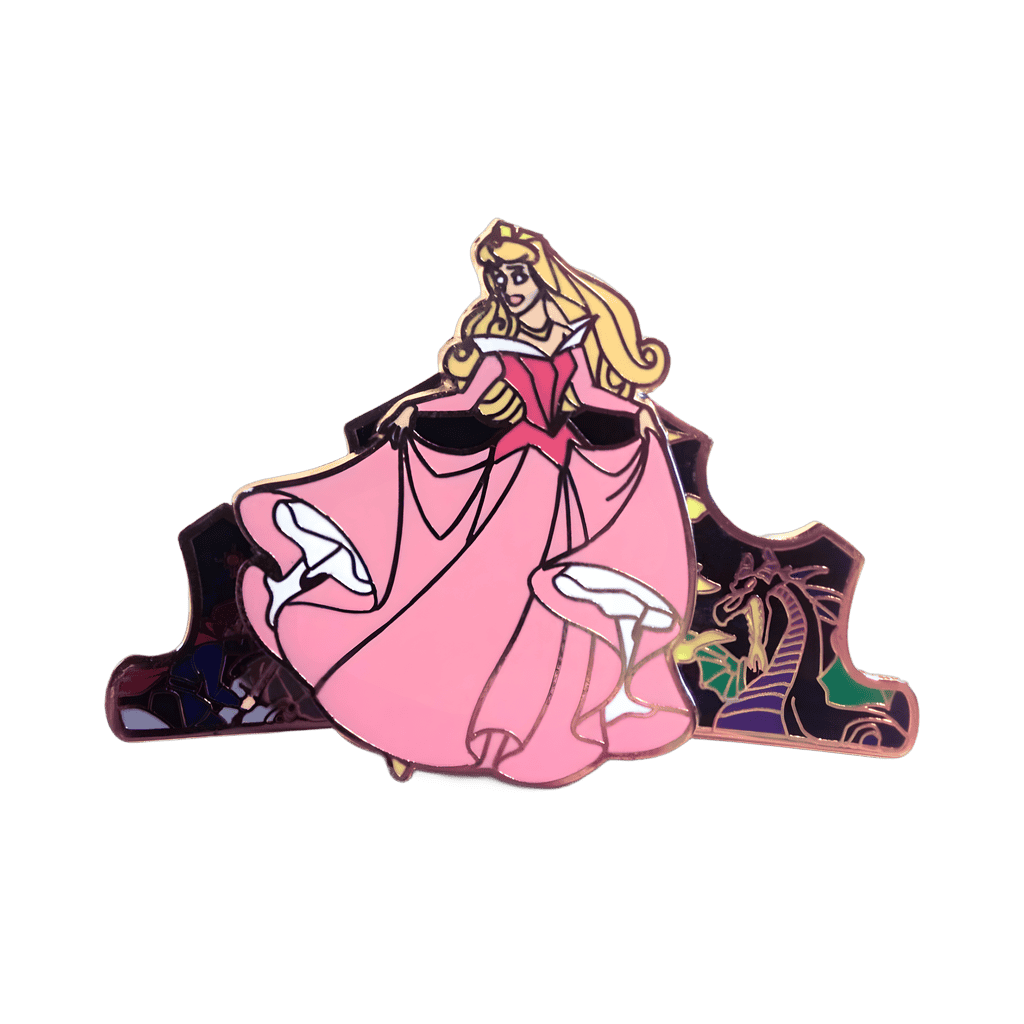 Aurora with Prince Phillip and Maleficent as Dragon Disney pin