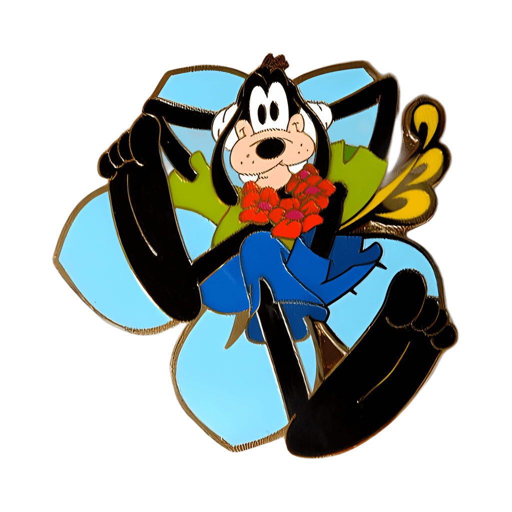 Goofy on a Light Blue Flower Disney pin