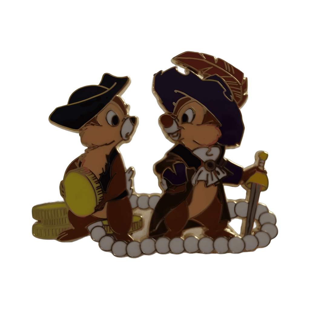 Pirate Chip an' Dale with Coin and Pearls Disney pin
