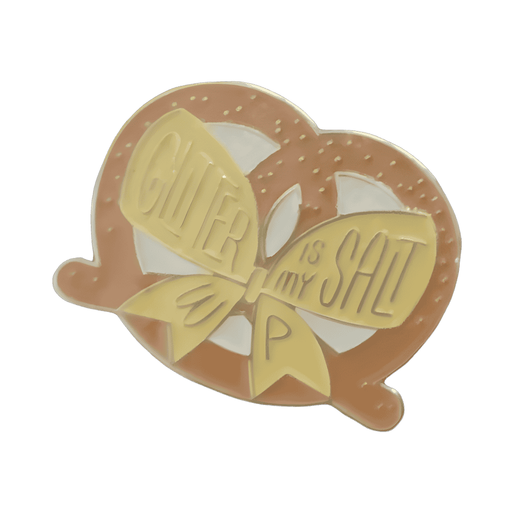 “Glitter Is My Salt” Bow and Pretzel Disney pin