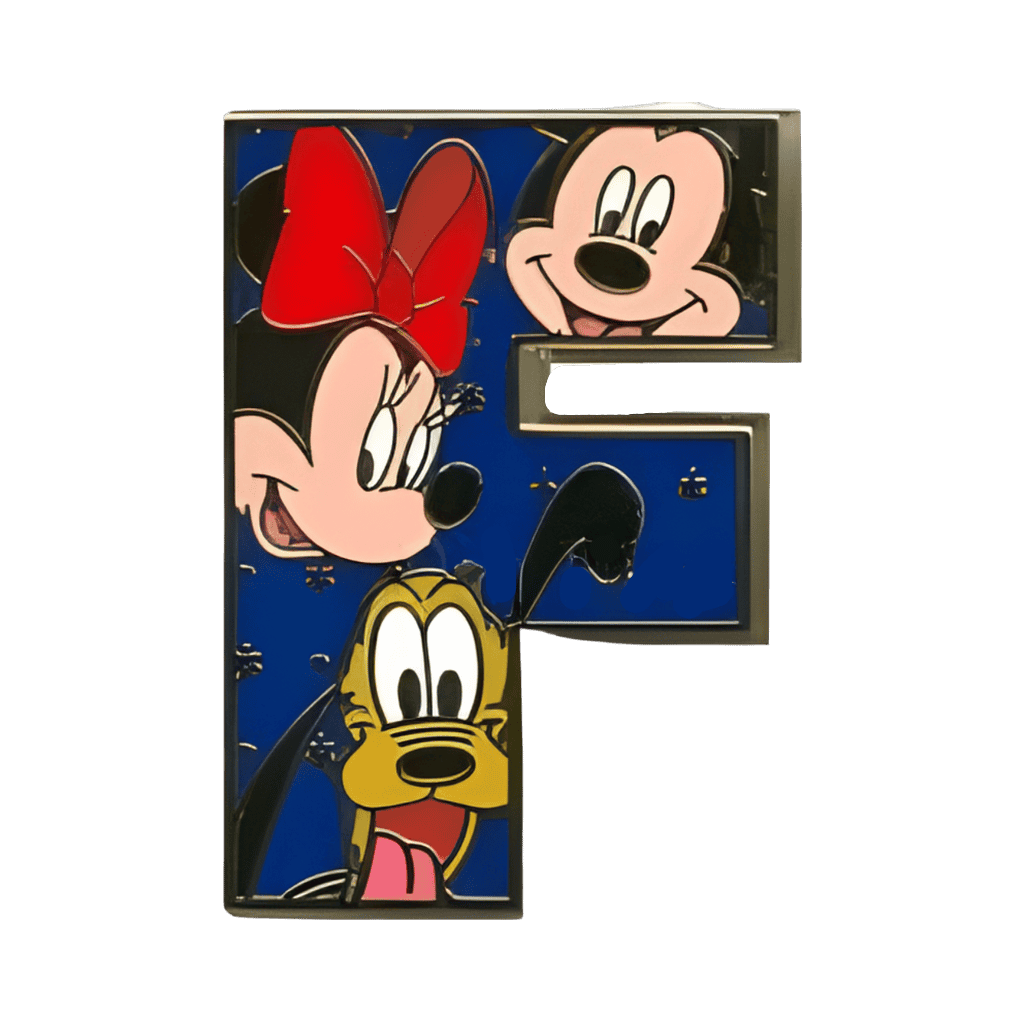 F Mickey, Minnie and Pluto Disney pin