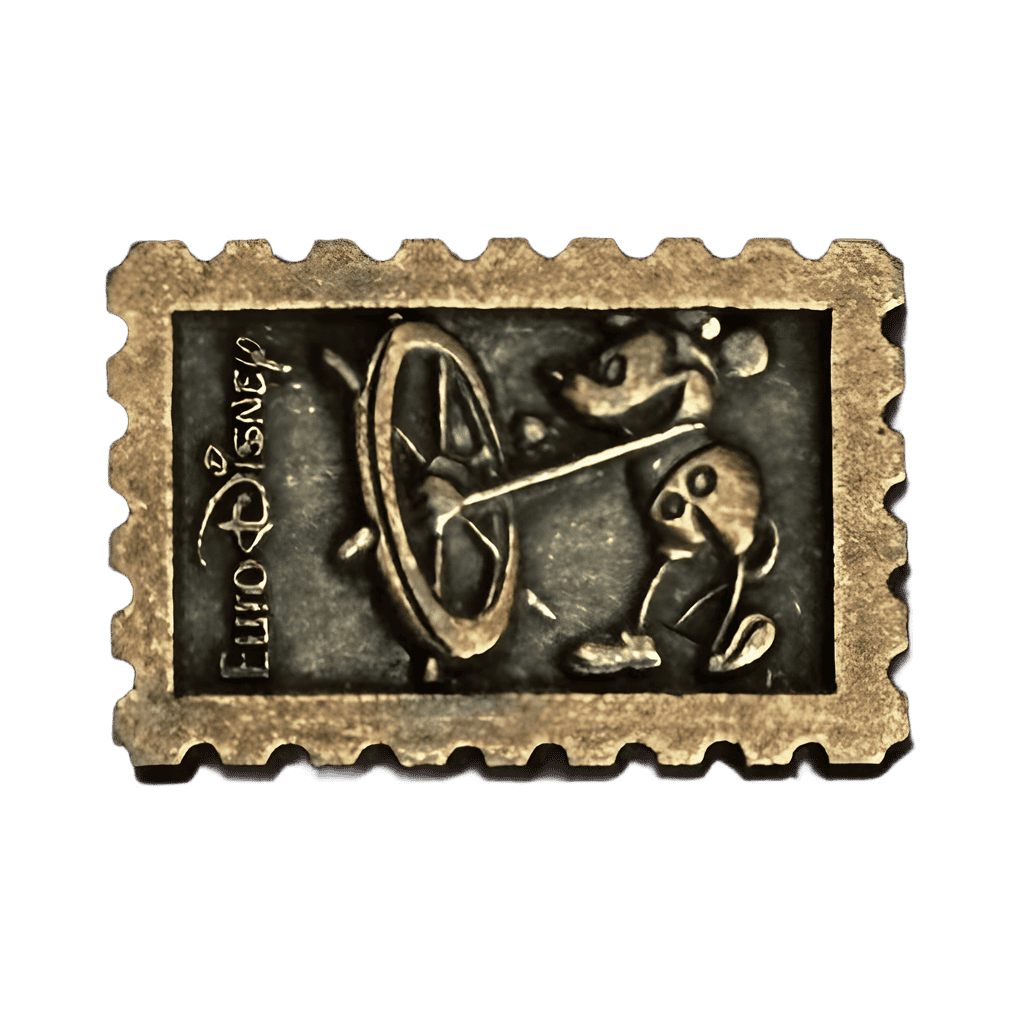 Steamboat Willie Stamp (bronze, hat-hidden version) Disney pin