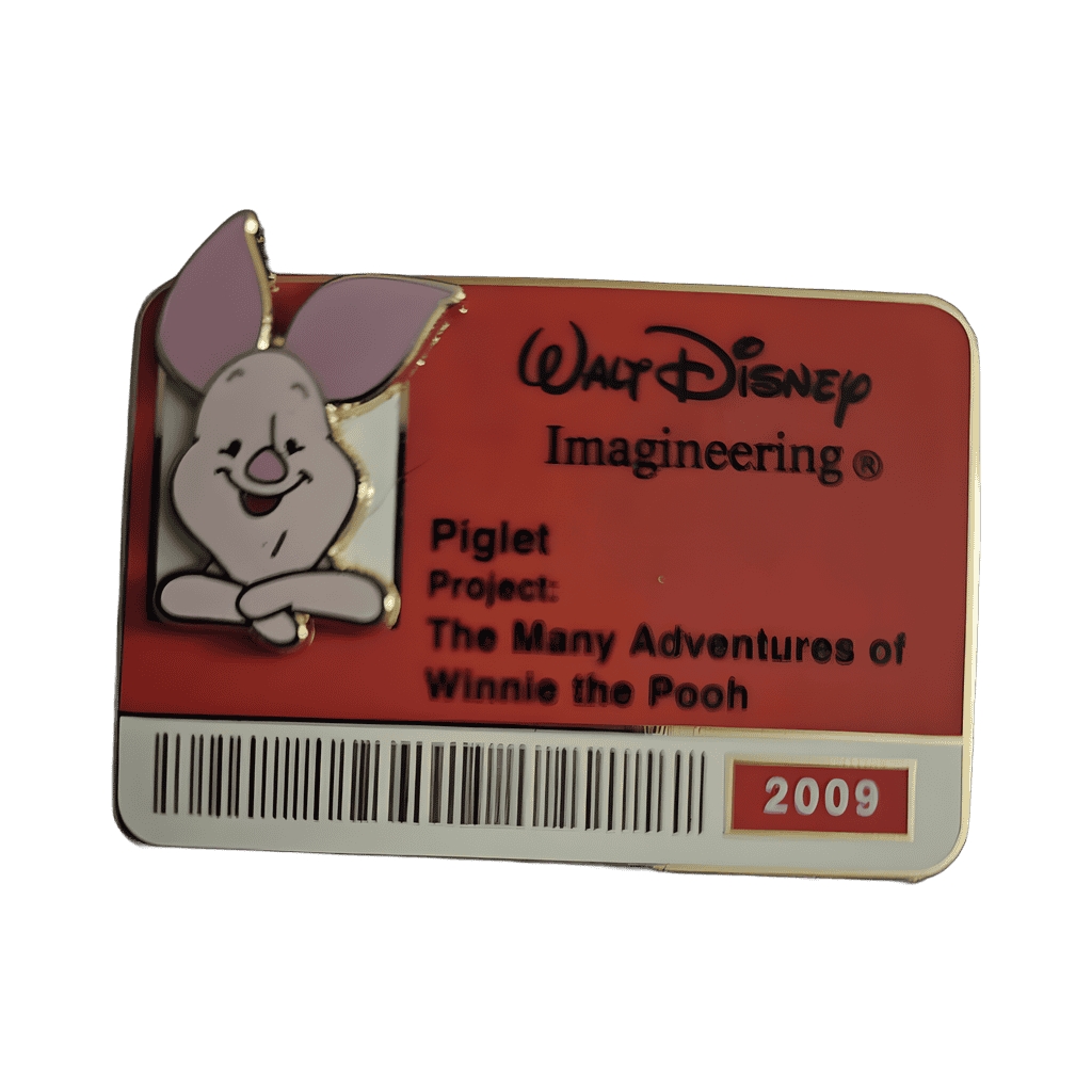 Piglet ID Badge Disney pin