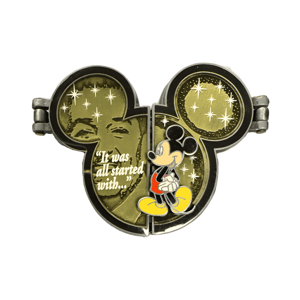 Mickey - It Was All Started With - Gold with White Text Disney pin