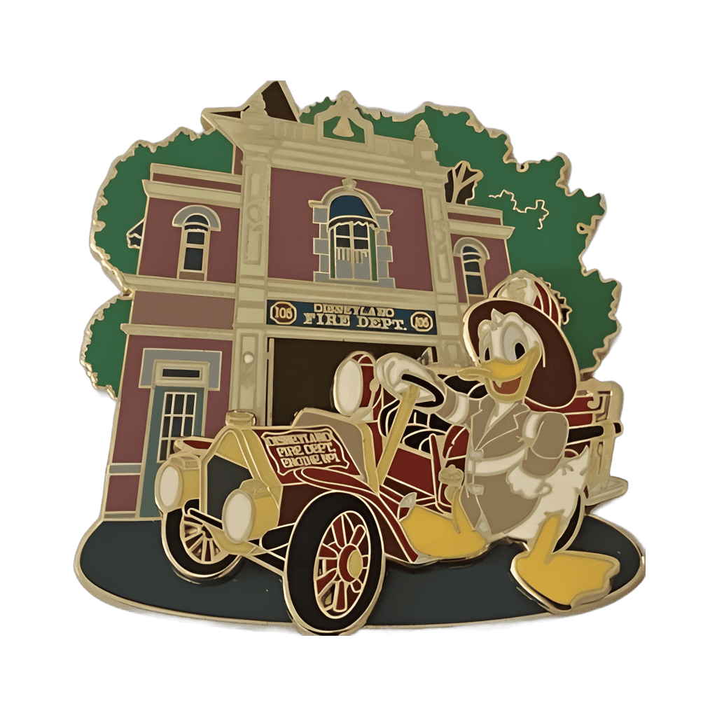 Firefighter Donald Duck at the Disneyland Fire Department Disney pin