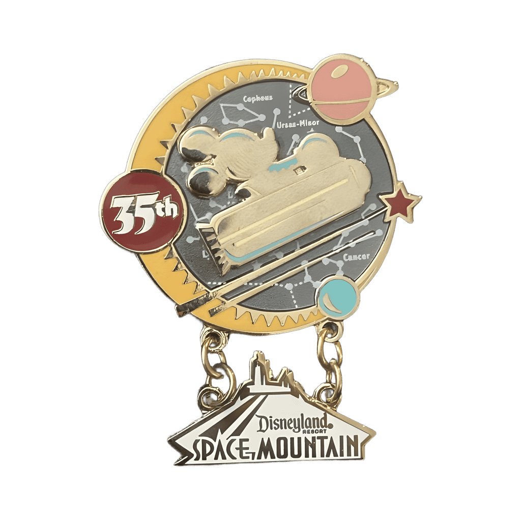 Space Mountain 35th Anniversary Mickey Dangle Disney pin