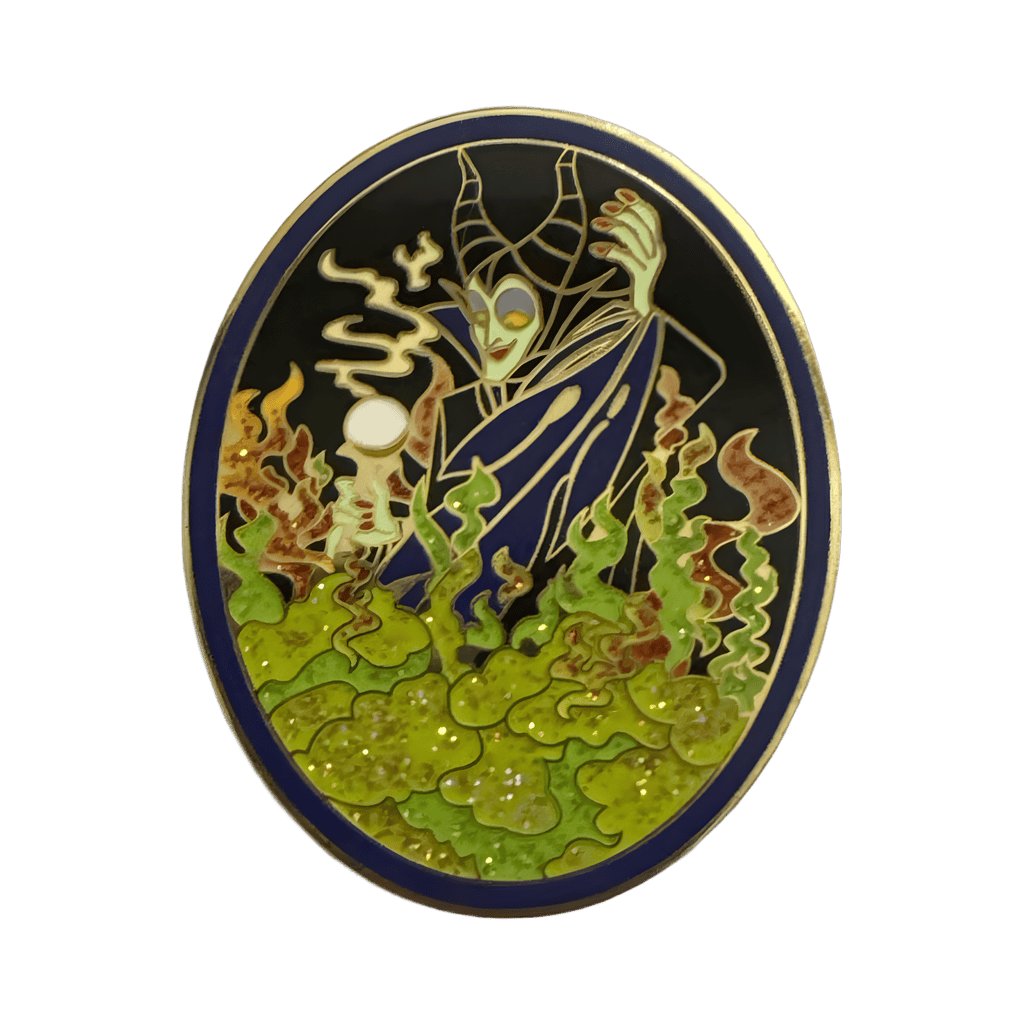 Maleficent Summoning Glitter Flames Disney pin