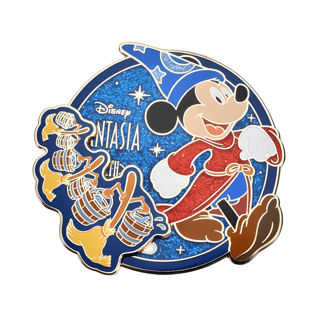 Sorcerer Mickey and Brooms Slider Disney pin