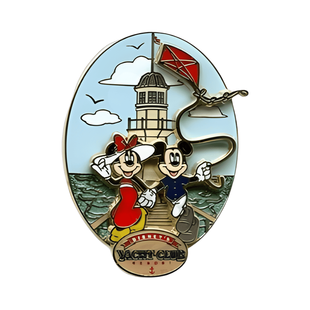 Mickey and Minnie Flying a Kite at the Yacht Club Disney pin