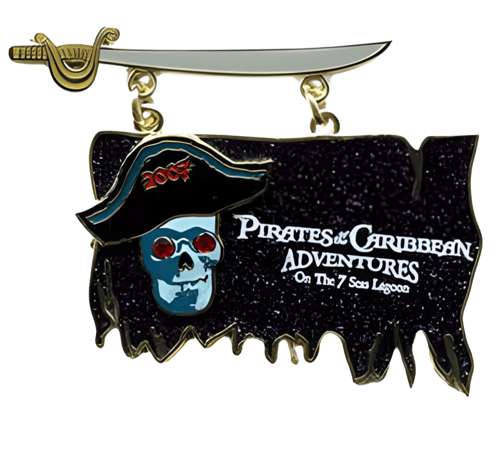 Pirate Flag and Sword -Dangle Disney pin