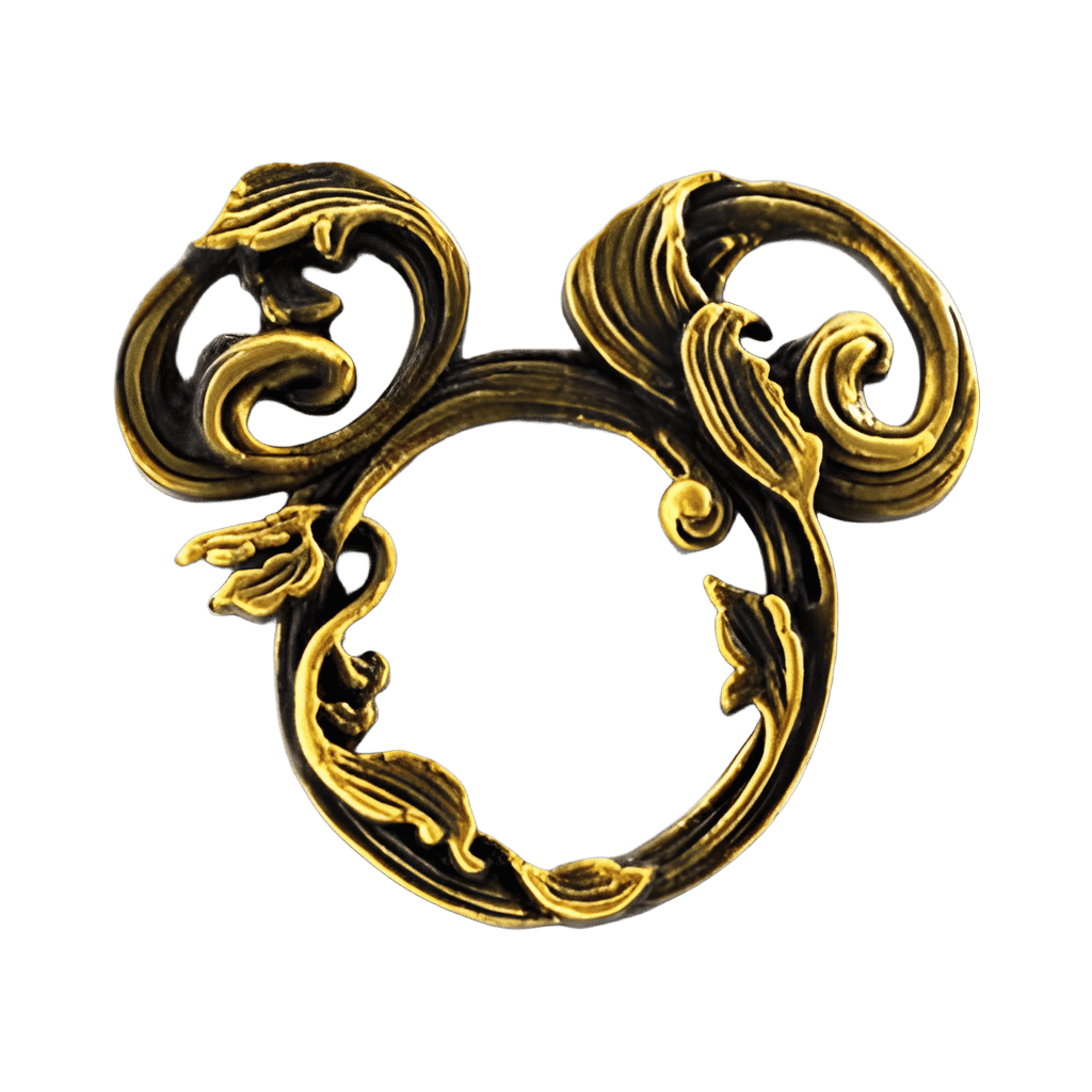 Mickey Icon Sculpted Gold Bronze Leaves / Vine Disney pin