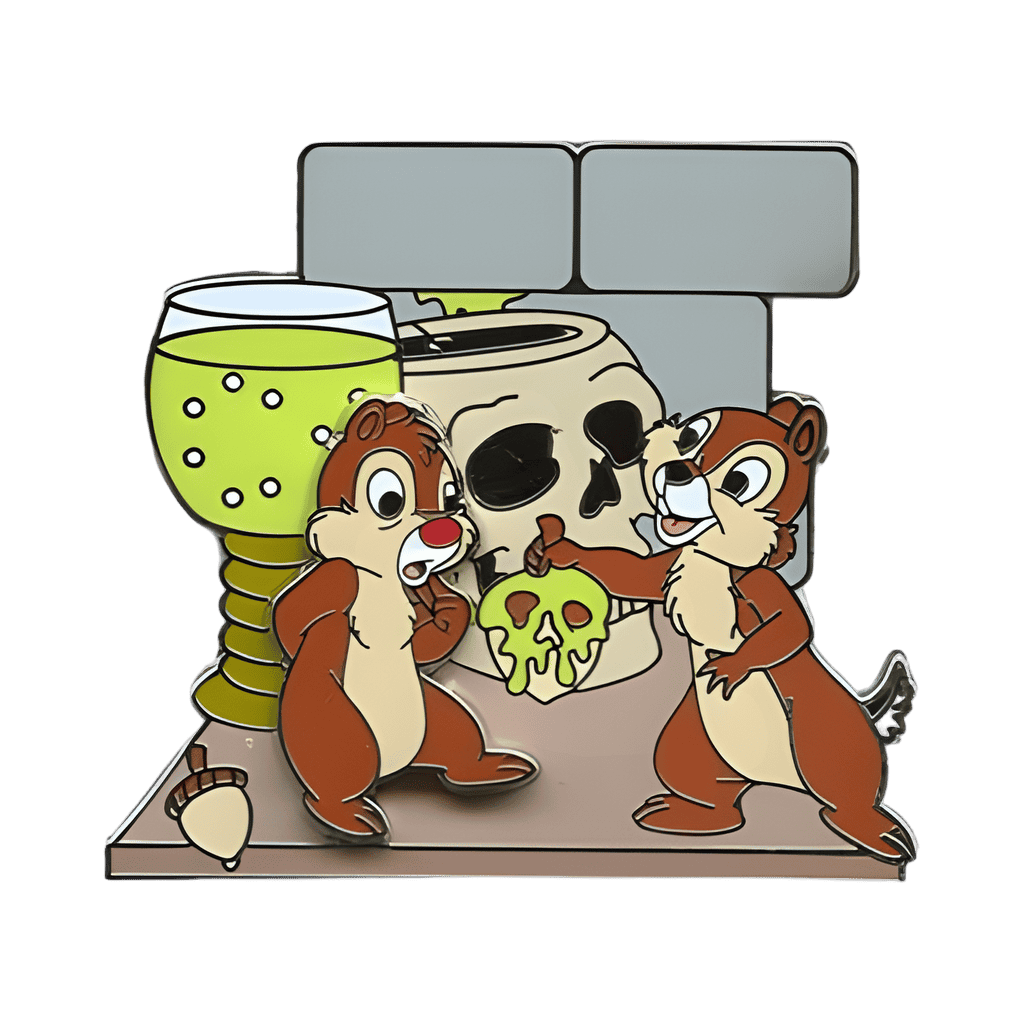 Snow White's Scary Adventures. Chip and dale with poison apple and skull Disney pin