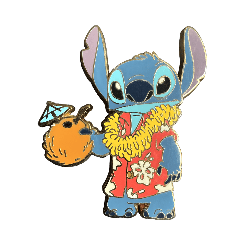 Stitch in Red Hawaiian Shirt with Coconut Disney pin