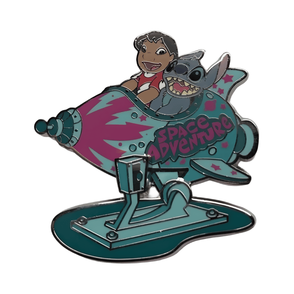 Space Adventures - Pink and Green Rocket Disney pin