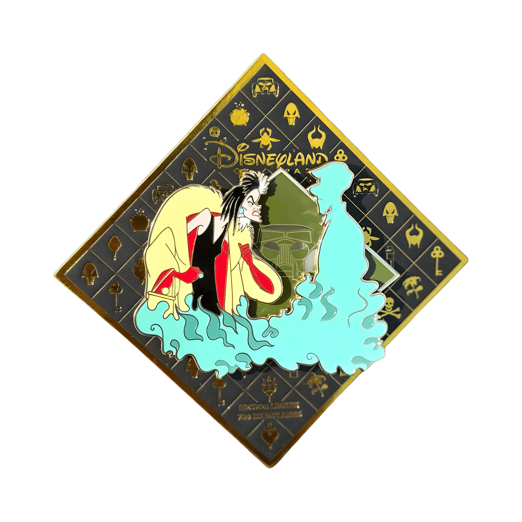 Cruella De Vil and Roger Disney pin