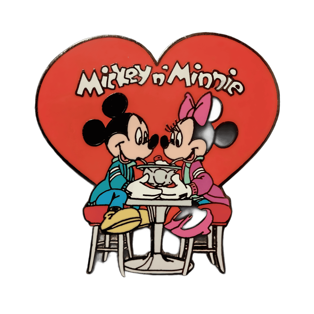 Mickey and Minnie Sharing Sundae in Heart Disney pin