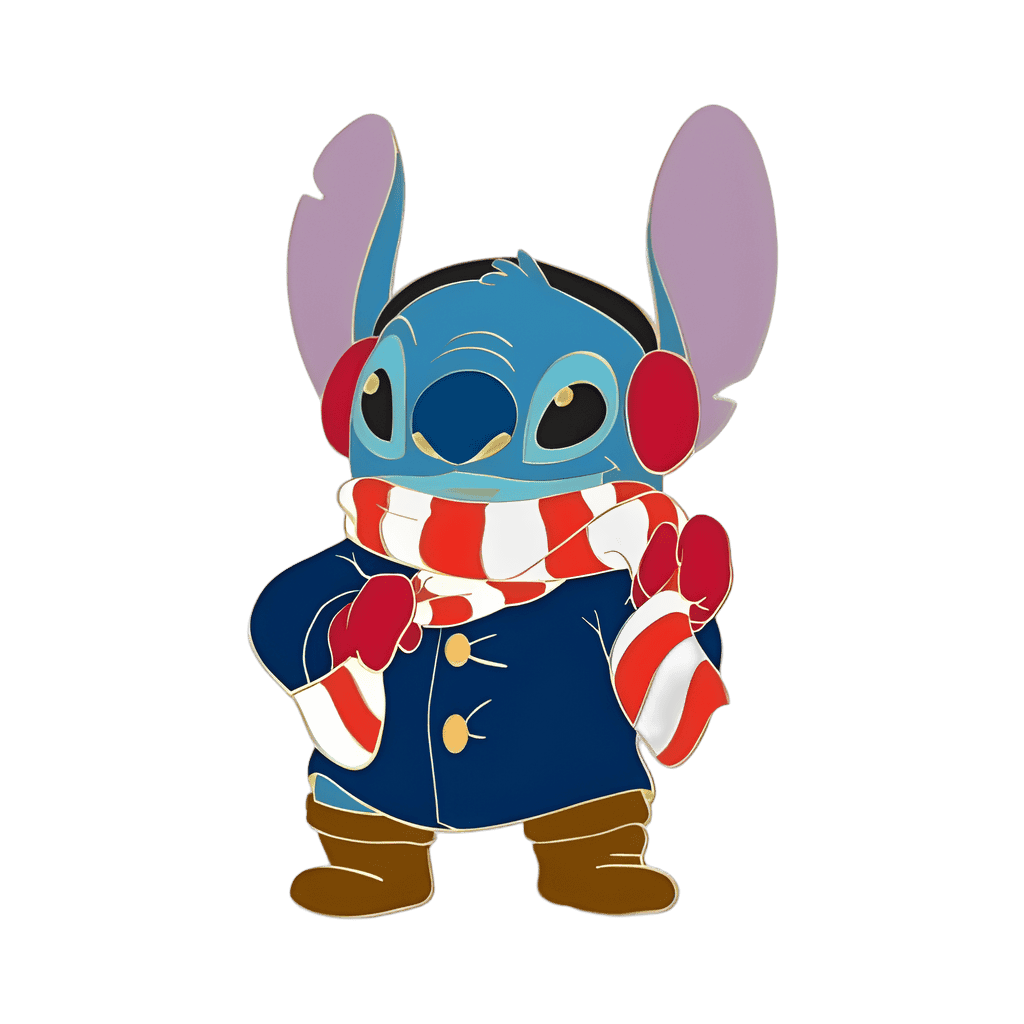 Stitch wearing his winter scarf Disney pin