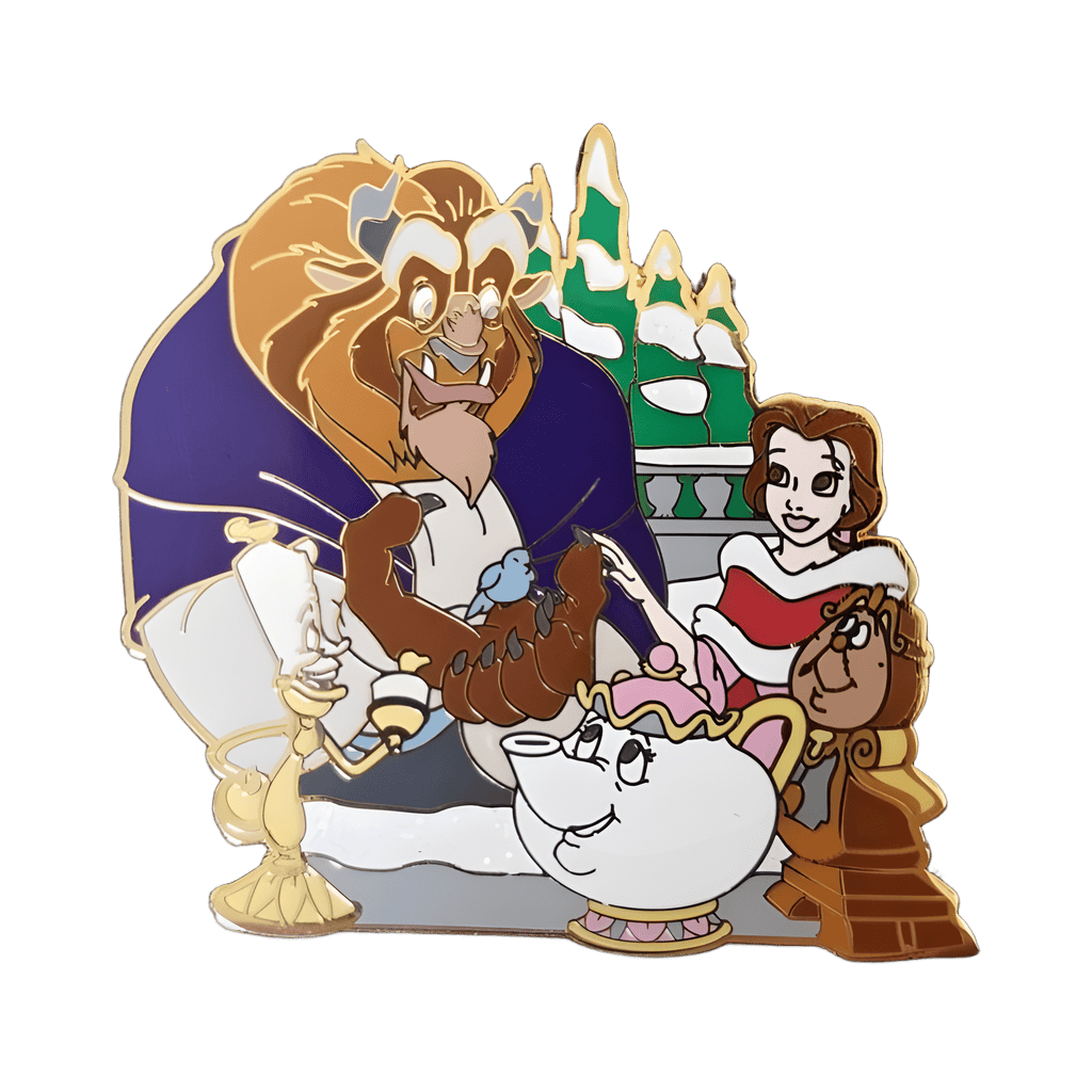 Beast, Belle, Lumiere, Mrs. Potts and Cogsworth Disney pin