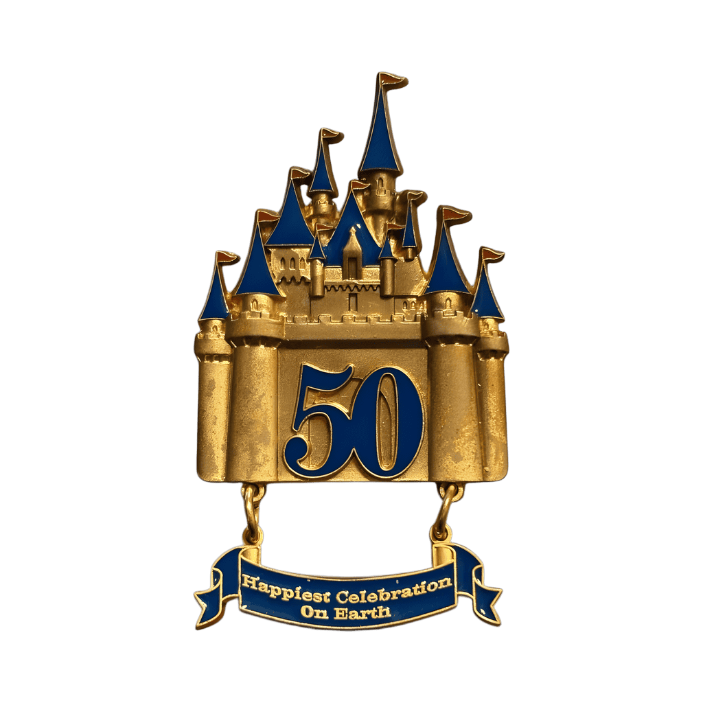 50th Anniversary WDW Castle Dangle Disney pin