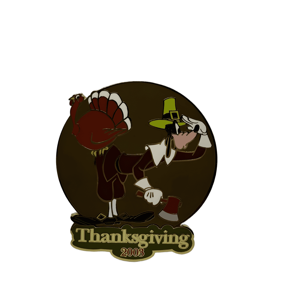 Pilgrim Goofy Holding an Axe with a Turkey Disney pin
