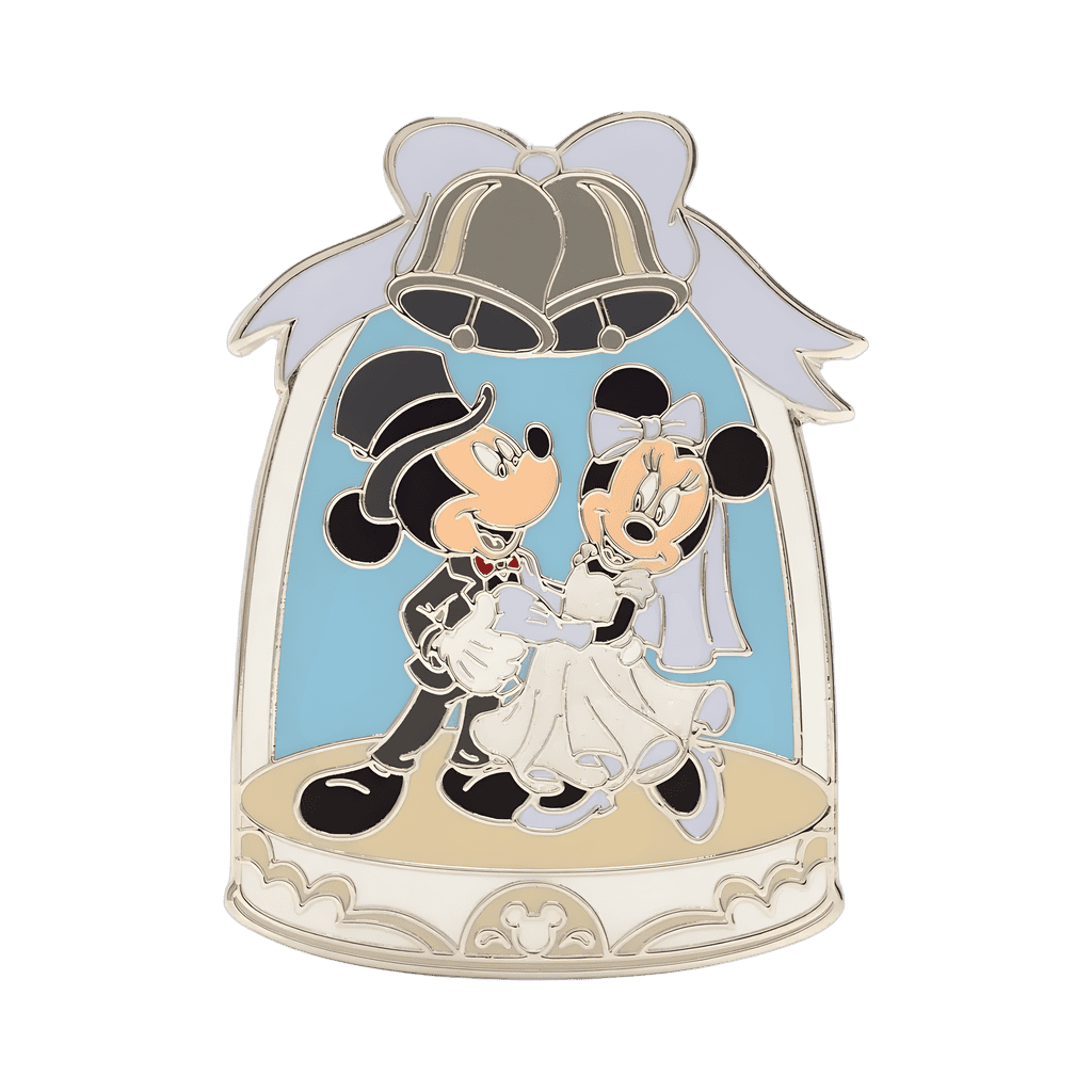 Mickey & Minnie under wedding bells Disney pin