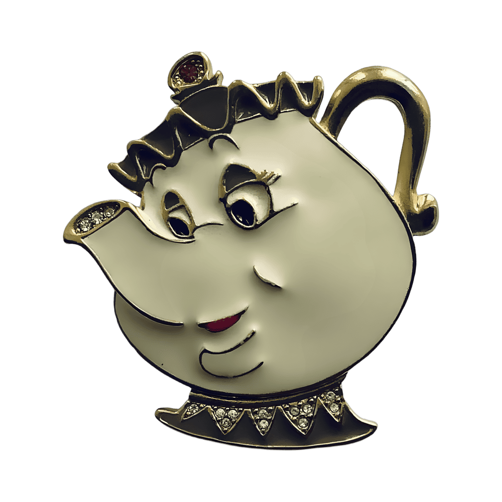 Mrs. Potts Clasp Brooch with Rhinestones Disney pin