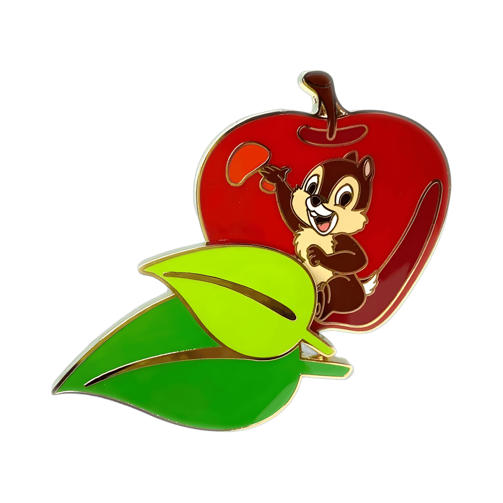 Chip with an Apple Disney pin