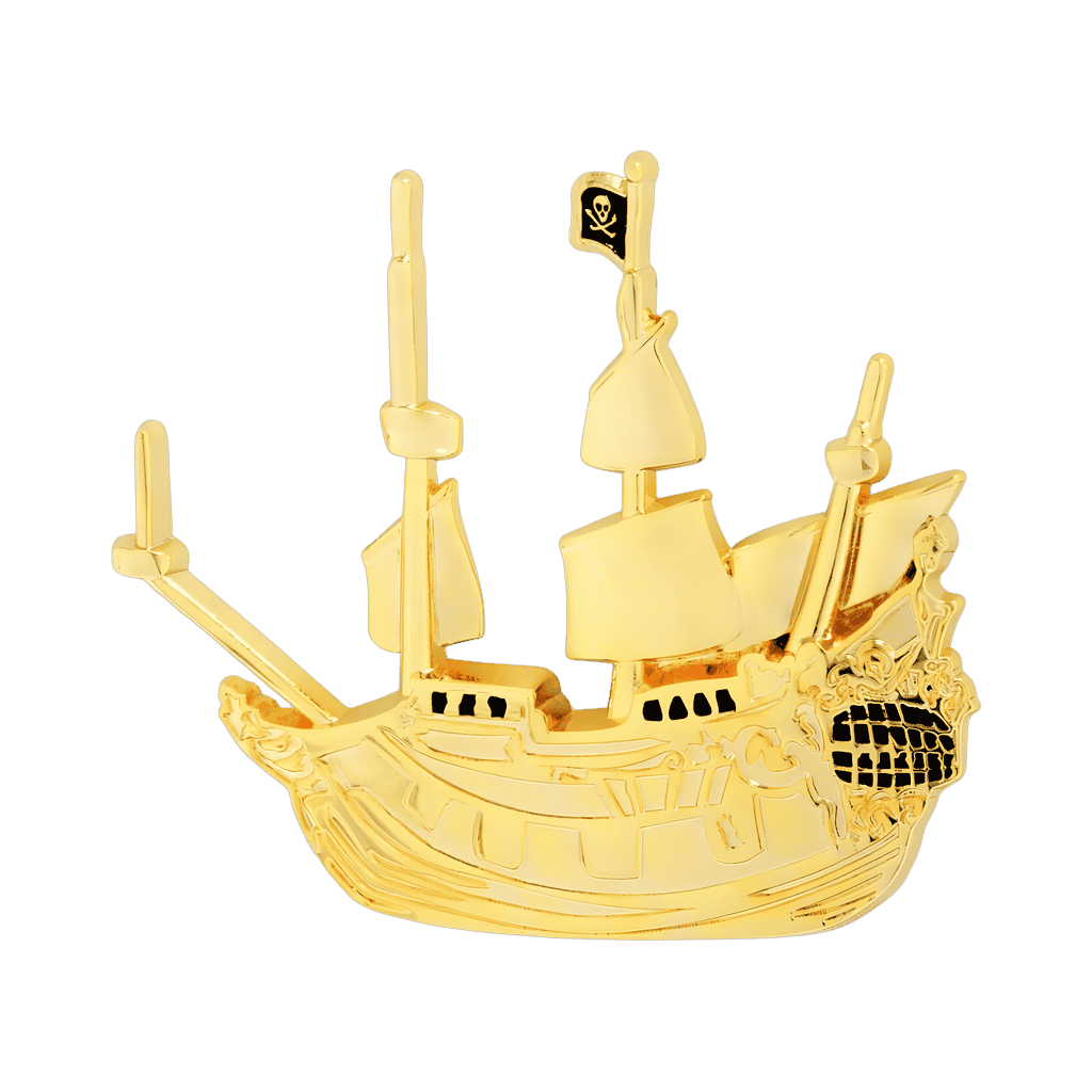 Gold Jolly Roger Disney pin