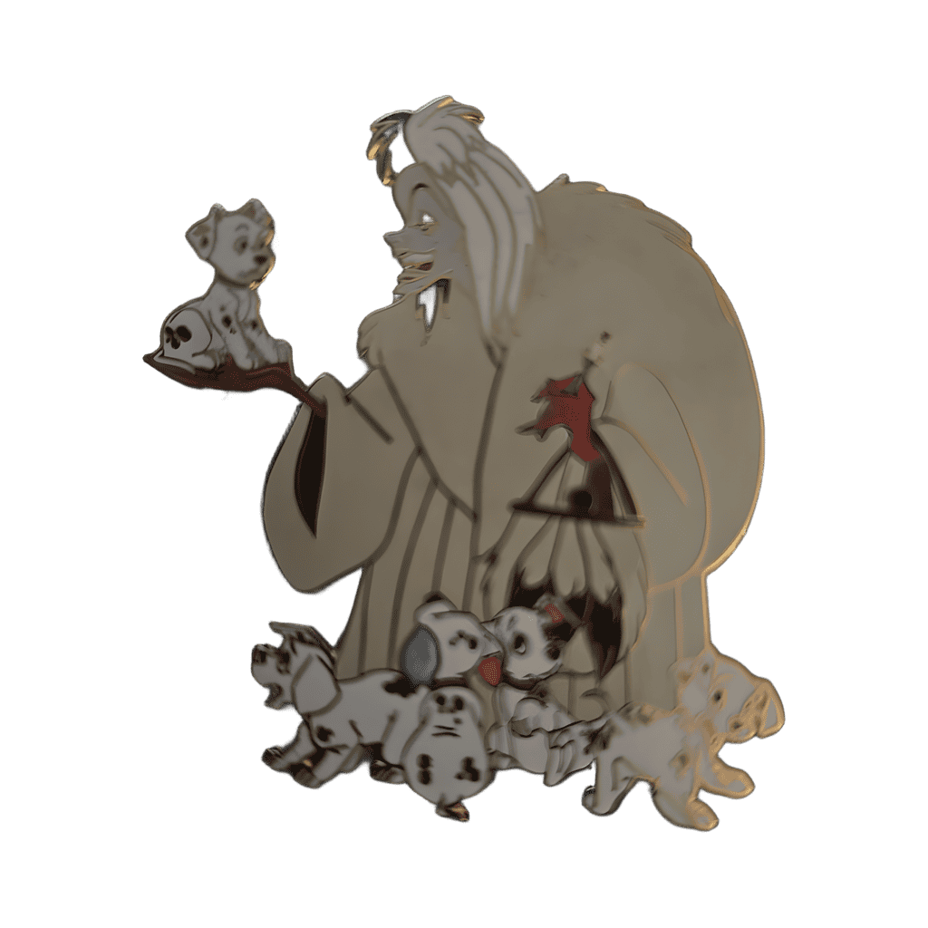 Cruella Holding a Puppy Surrounded by Puppies Disney pin