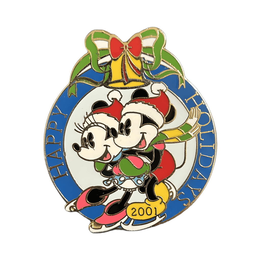Happy Holidays 2001 - Mickey & Minnie skating Disney pin