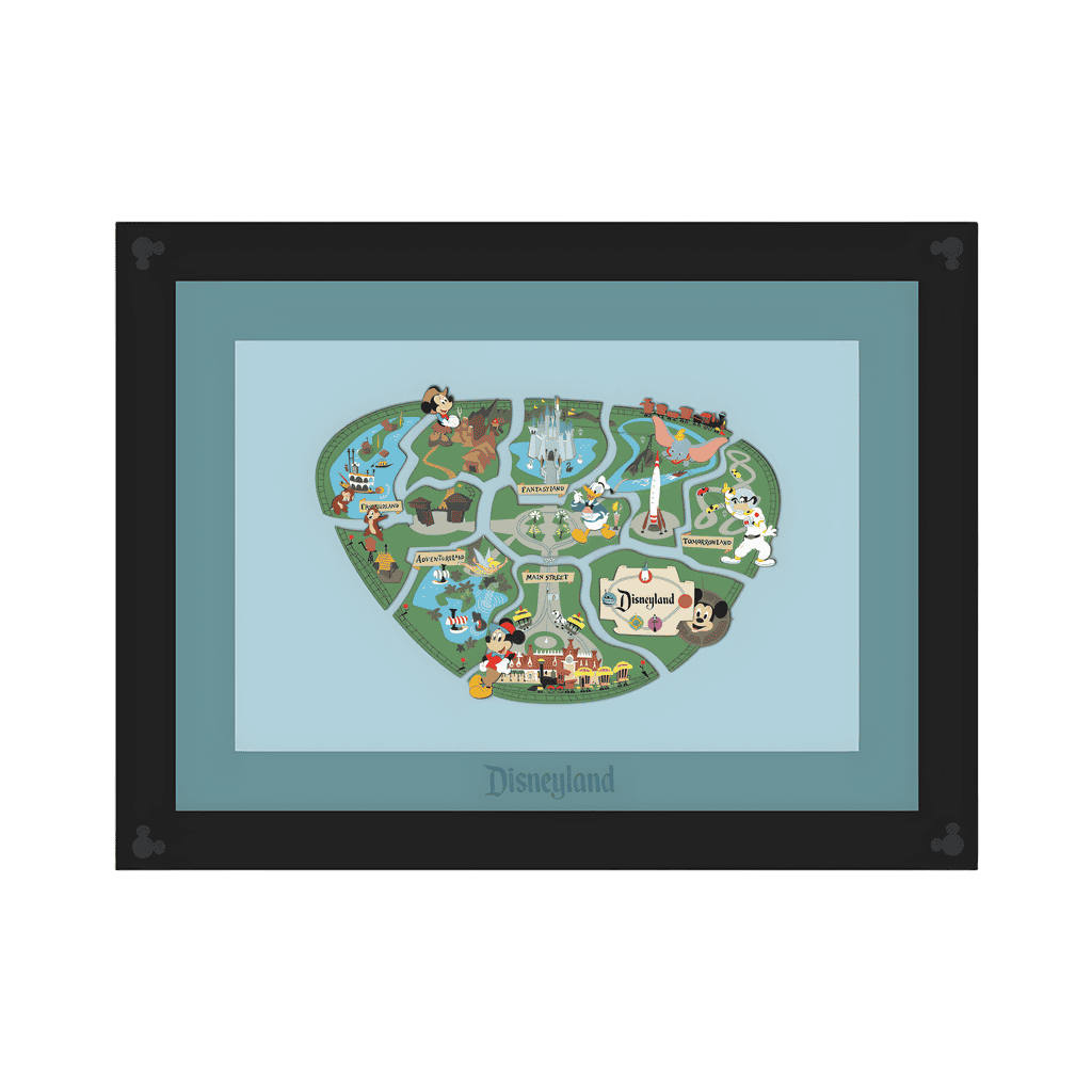 Disneyland Resort 1955 Map Puzzle Framed Set — Full Set Disney pin
