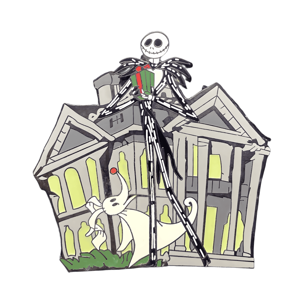 Jack Skellington and Zero in front of The Haunted Mansion Disney pin