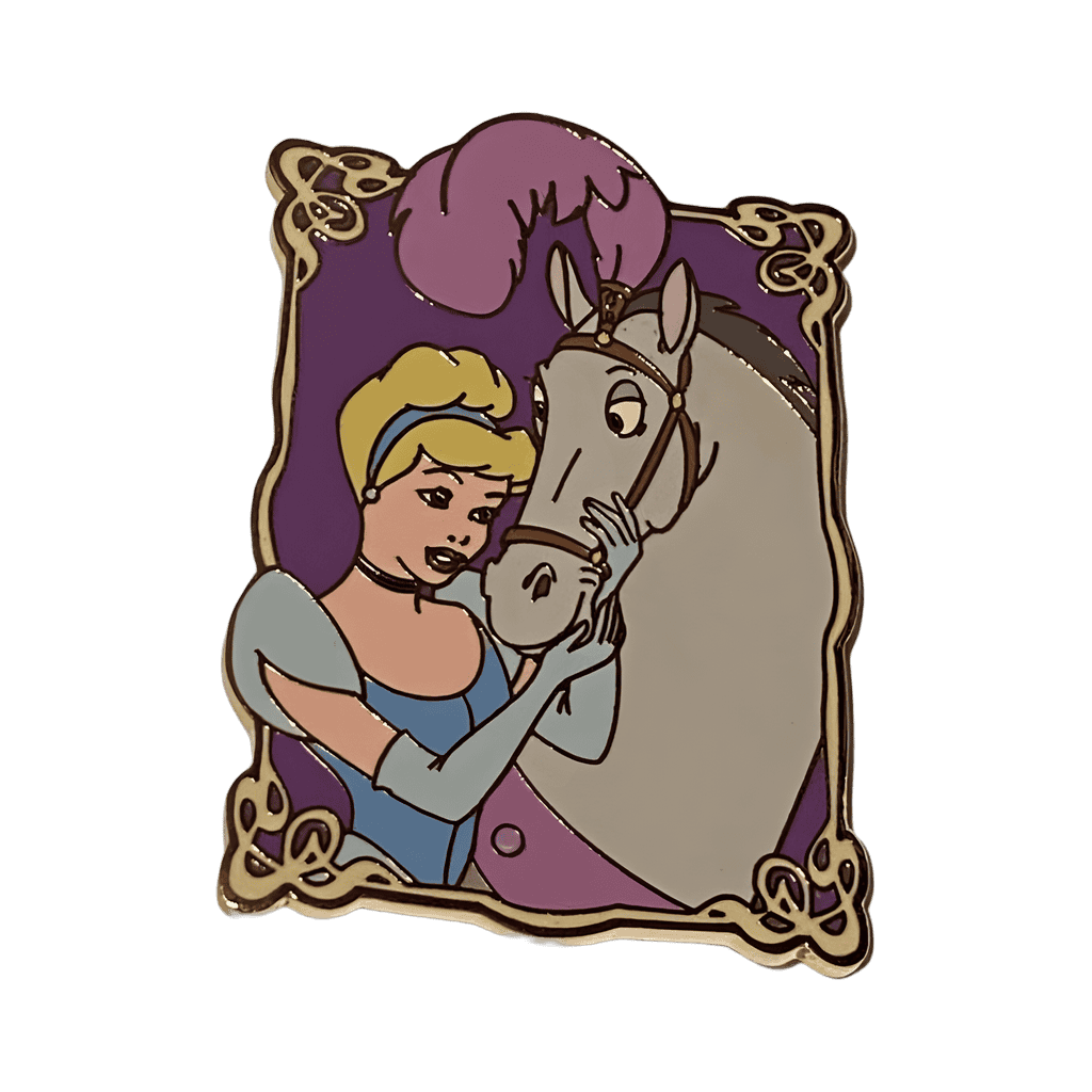 Framed Cinderella with her horse Disney pin