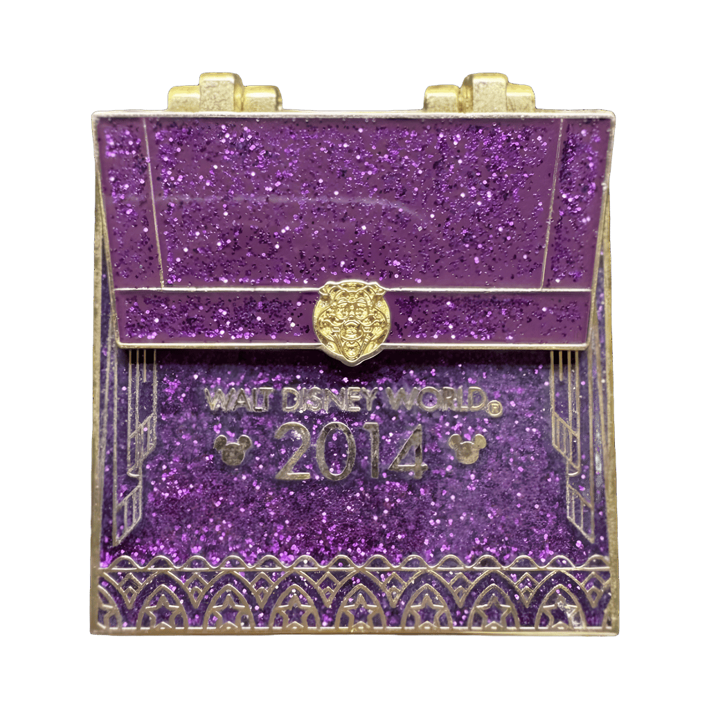 Hinged Purple Glitter Invitation Envelope (You're Invited) Disney pin