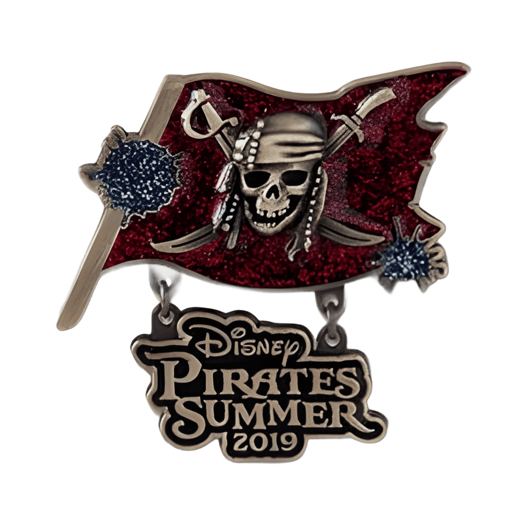 Disney Pirates Summer Skull and Swords glitter dangle -Tokyo Disney Sea Disney pin