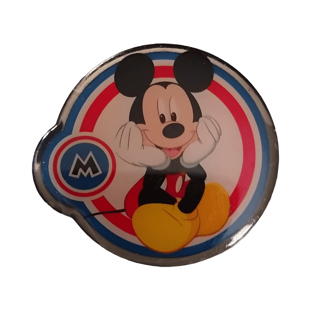 Mickey Mouse Sitting in White, Red, and Blue Circles Disney pin
