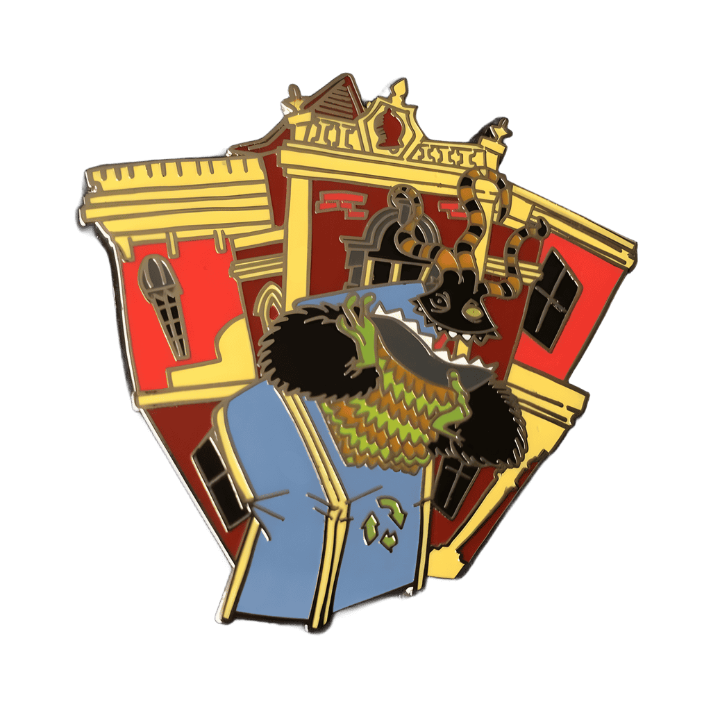 Attractions Mystery Collection - Harlequin Demon in Main Street Trash Can CHASER Disney pin