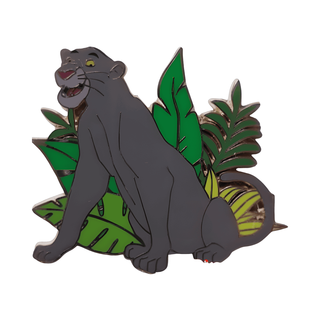 Bagheera with green leaves Disney pin