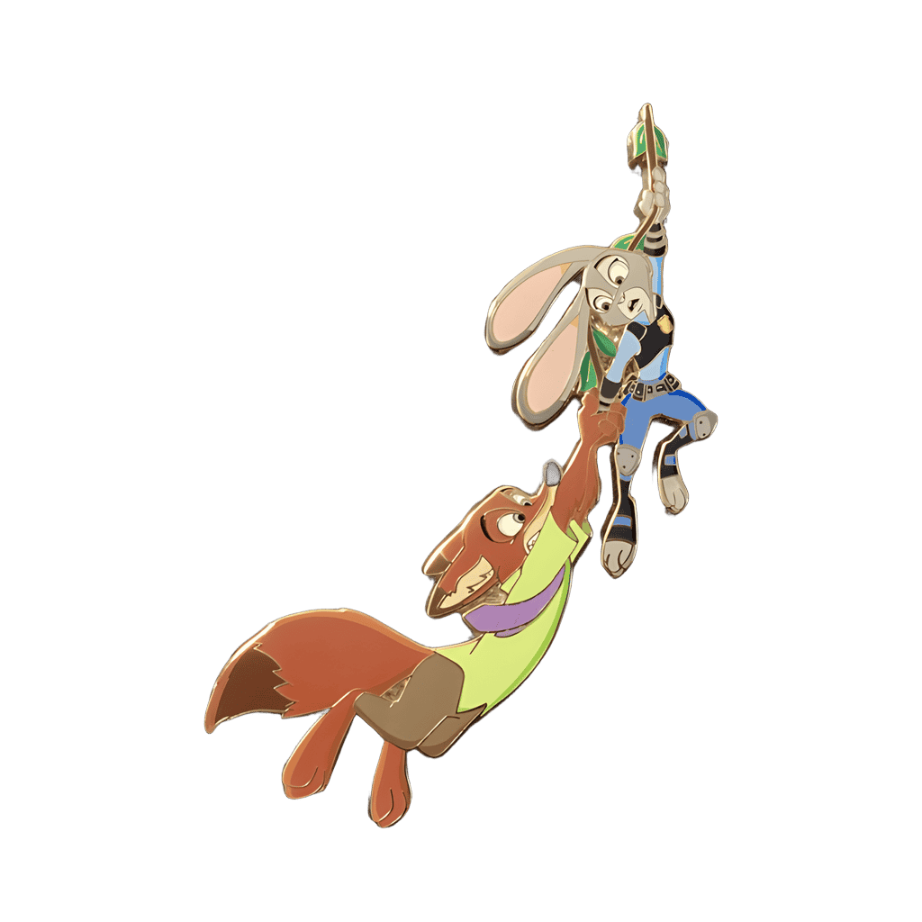 Nick and Judy Swinging on Vine Disney pin
