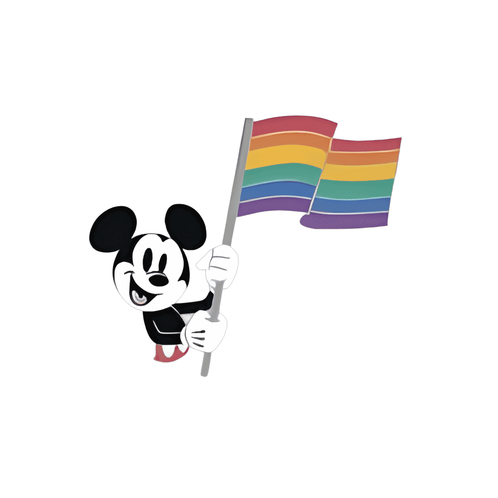 Mickey holding rainbow flag Disney pin