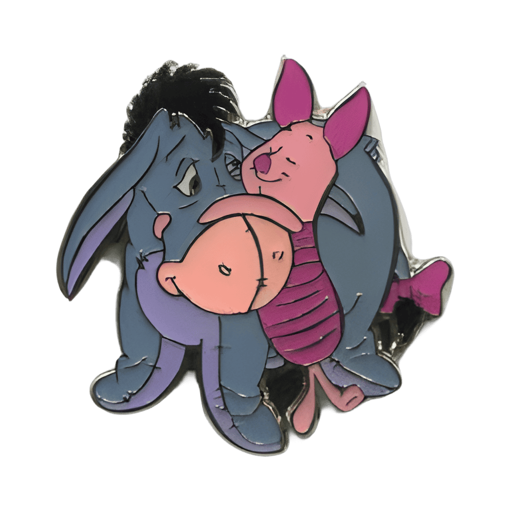 Piglet hugging Eyeore Disney pin