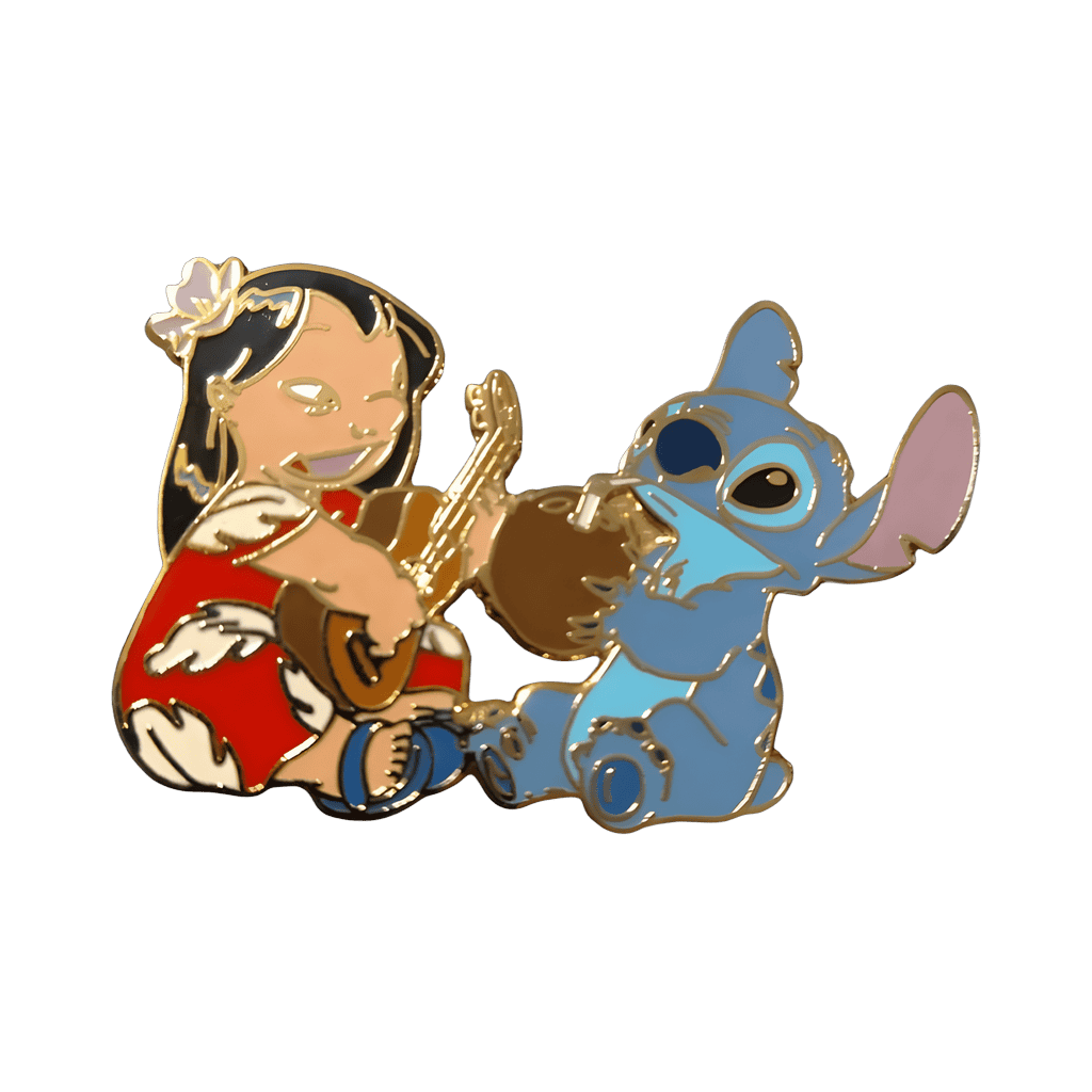 Lilo and Stitch with Ukulele and Coconut Drink Disney pin