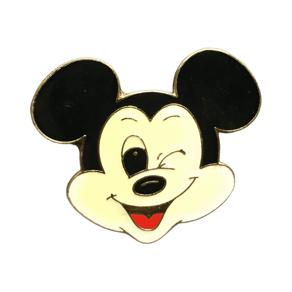Black And White Winking Mickey Head Disney pin