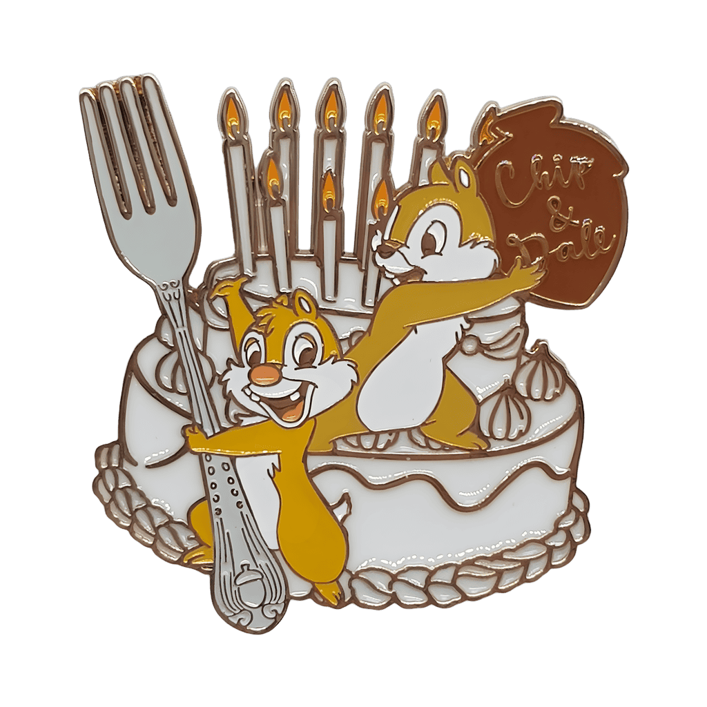 75 Years Screen Debut - Chip and Dale with Cake and Fork Disney pin