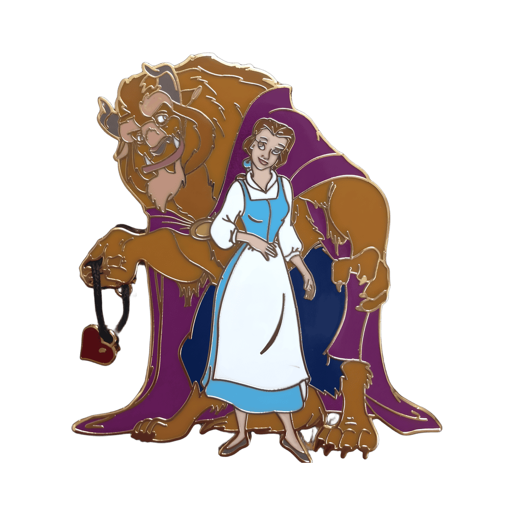 Belle and Beast with Heart Dangle Disney pin